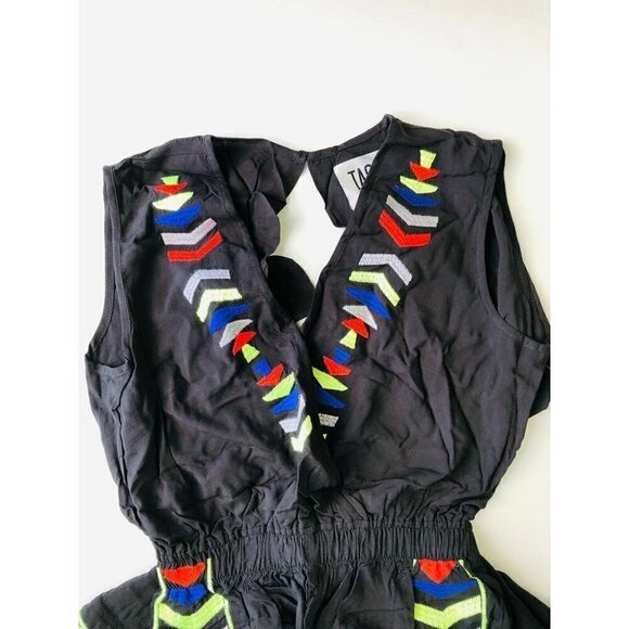 Tasi Malibu ASHLEY Embroidered Plunging Jumpsuit  Size Small Black $99 NGA - Picture 9 of 12